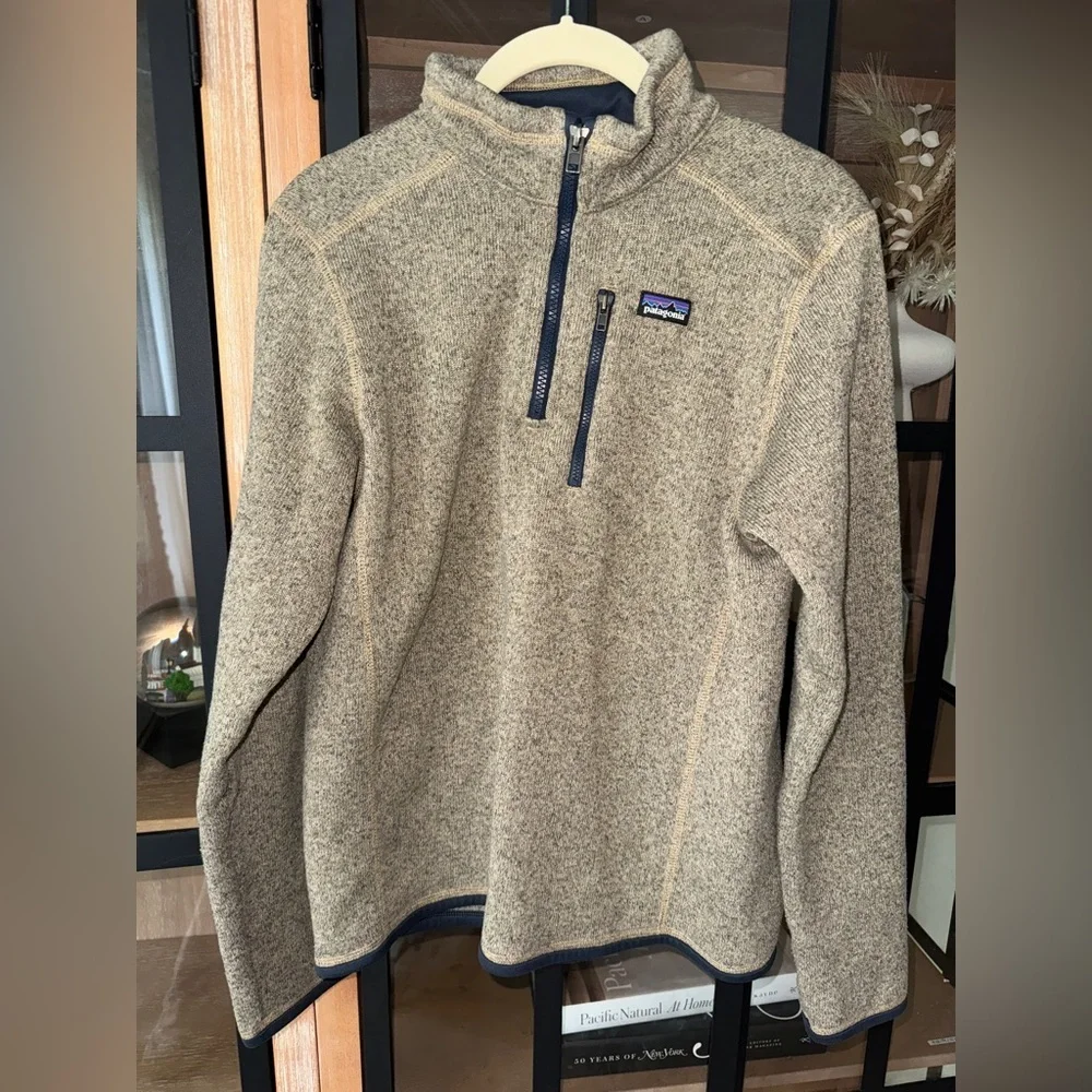 Patagonia 1/4 zip Better Sweater Fleece Jacket boys kids nautilus tan pullover